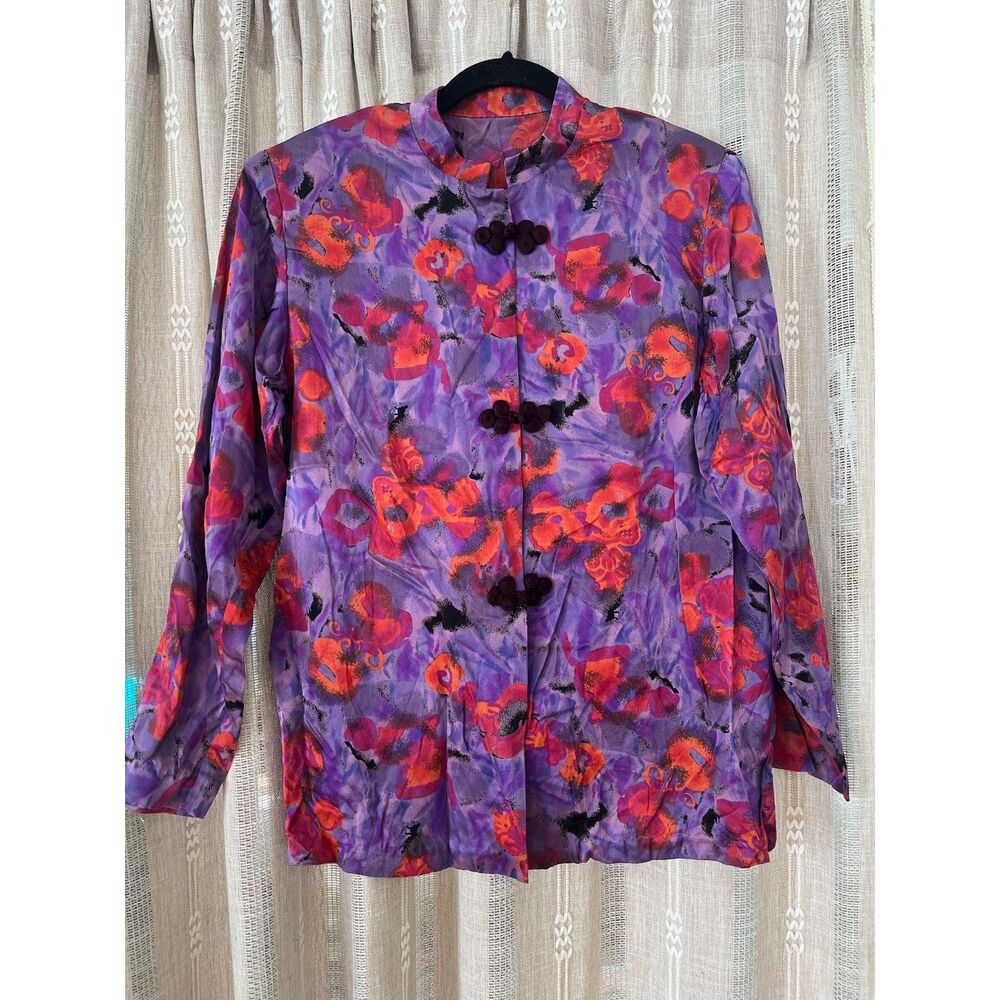 Vintage Mandarin Floral Blouse
